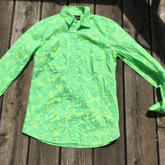 J. Crew Tops - J. CREW 2 Button Down Boy Blouse Neon Green